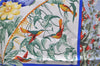 Authentic HERMES Carre 90 Scarf "TROPIQUES" Silk Blue 1324D