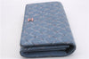 Authentic CHANEL Calf Skin Matelasse Long Wallet Purse CC Logo Blue Box 1325F