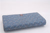 Authentic CHANEL Calf Skin Matelasse Long Wallet Purse CC Logo Blue Box 1325F