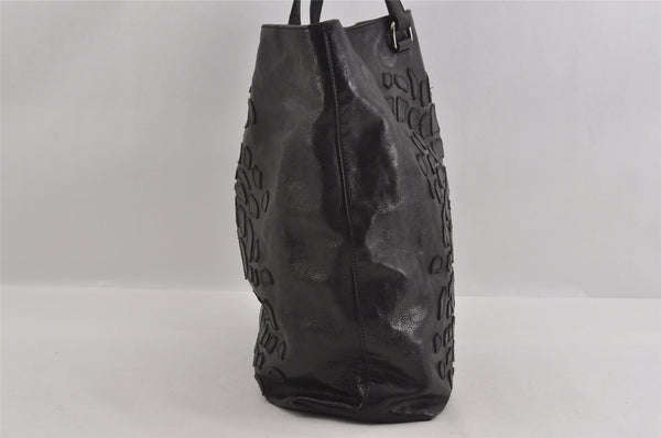 Authentic PRADA Glace Calf 2 Leather Nappa Shoulder Tote Bag VA0790 Black 1325I