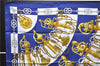 Authentic HERMES Carre 90 Scarf "Cliquetis" Silk Blue 1326D