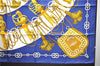 Authentic HERMES Carre 90 Scarf "Cliquetis" Silk Blue 1326D