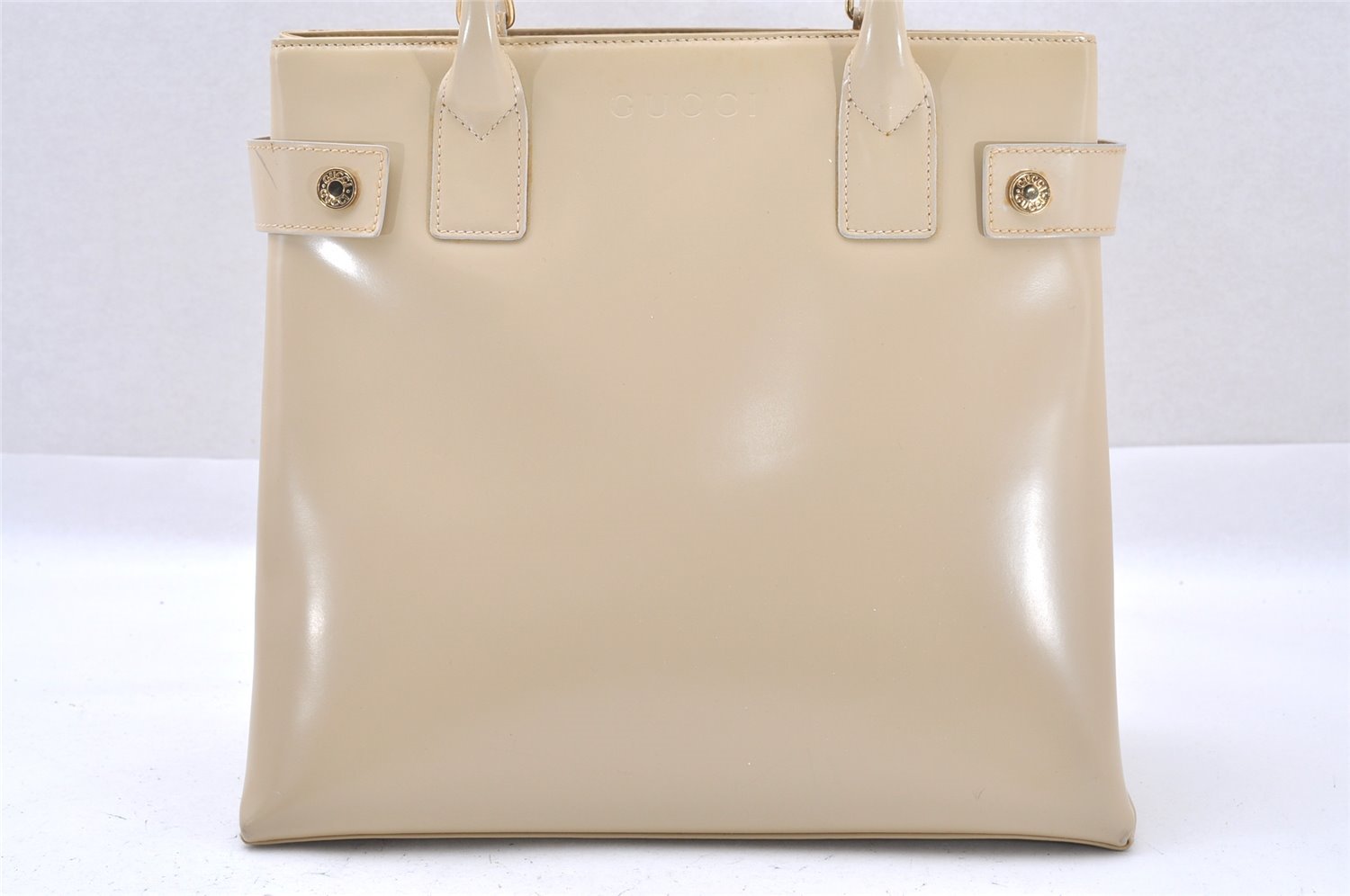 Authentic GUCCI Vintage 2Way Shoulder Hand Bag Purse Enamel White Junk 1326I