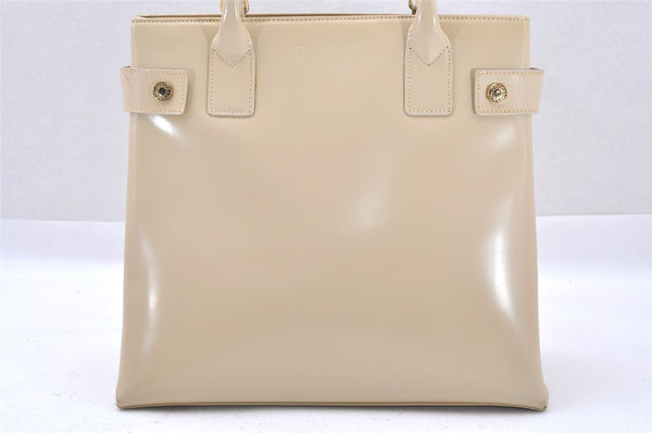 Authentic GUCCI Vintage 2Way Shoulder Hand Bag Purse Enamel White Junk 1326I