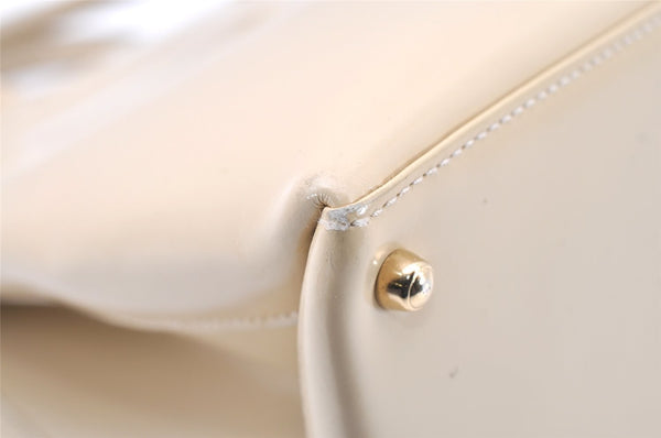 Authentic GUCCI Vintage 2Way Shoulder Hand Bag Purse Enamel White Junk 1326I