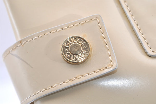 Authentic GUCCI Vintage 2Way Shoulder Hand Bag Purse Enamel White Junk 1326I