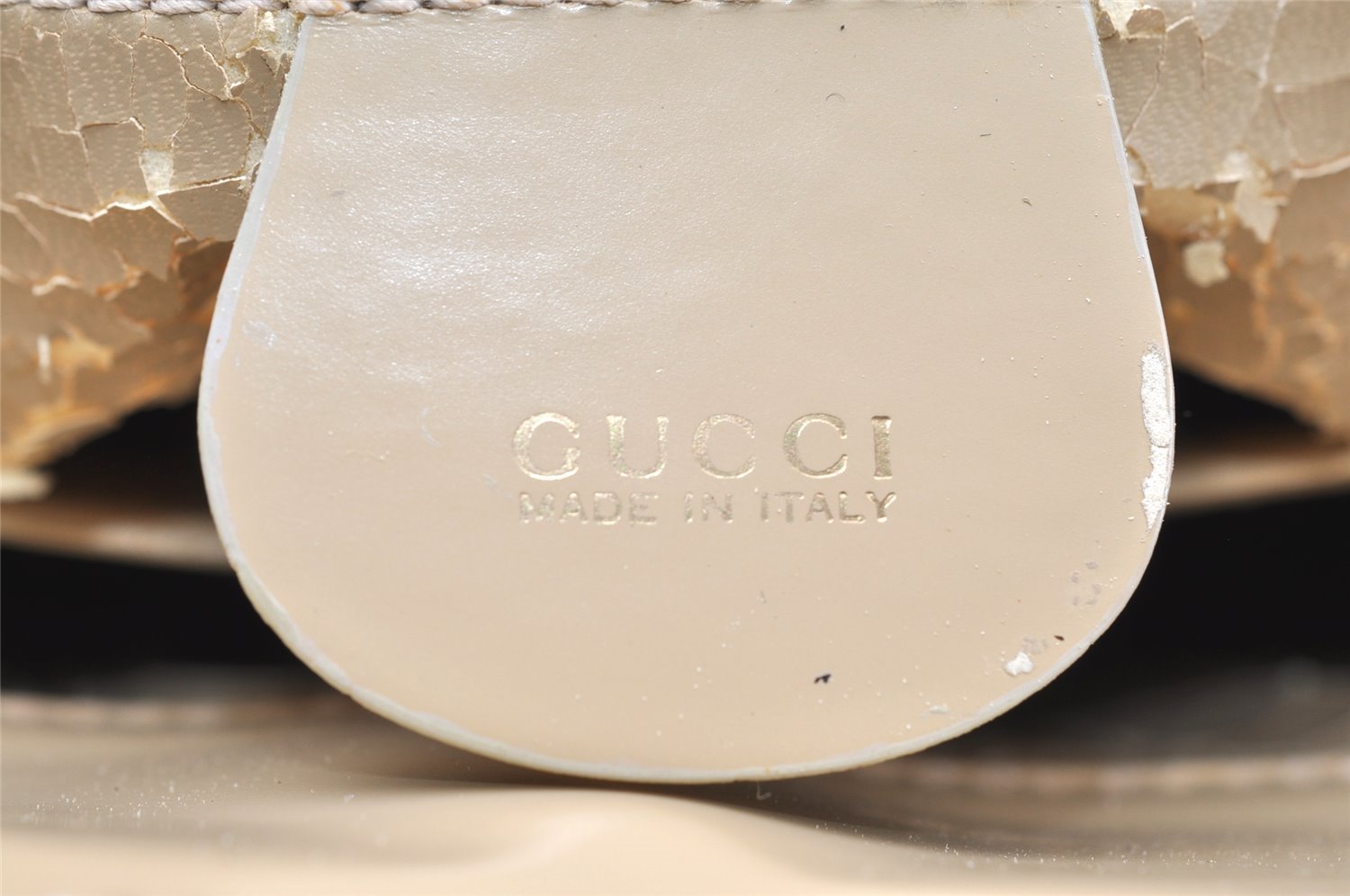 Authentic GUCCI Vintage 2Way Shoulder Hand Bag Purse Enamel White Junk 1326I