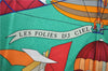 Authentic HERMES Carre 90 Scarf "LES FOLIES DU CIEL" Silk Green 1327D