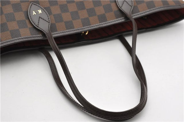 Authentic Louis Vuitton Damier Neverfull MM Shoulder Tote Bag N51105 LV 1327F