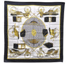 Authentic HERMES Carre 90 Scarf "LES VOITURES A TRANSFORMATION" Silk Black 1328D