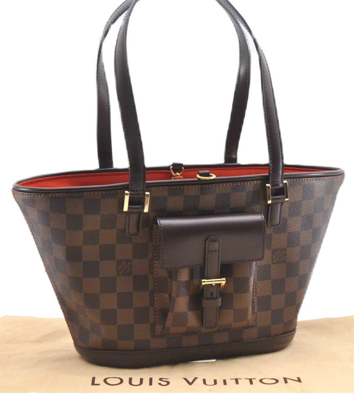 Authentic Louis Vuitton Damier Manosque PM Shoulder Tote Bag N51121 LV 1328F