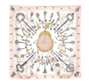 Authentic HERMES Carre 90 Scarf "LES CLES" Silk Pink 1328G