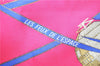 Authentic HERMES Carre 90 Scarf "LES FEUX DE L'ESPACE" Silk Blue Pink 1329D