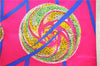 Authentic HERMES Carre 90 Scarf "LES FEUX DE L'ESPACE" Silk Blue Pink 1329D