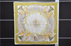 Auth HERMES Carre 90 Scarf "Je T'aime passionnement un peu" Silk White 1329E