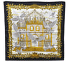 Authentic HERMES Carre 90 Scarf "Envol" Silk Black 1330D