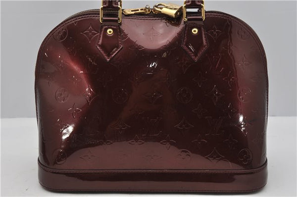 Authentic Louis Vuitton Vernis Alma PM Hand Bag Bordeaux Red M91691 LV 1331F