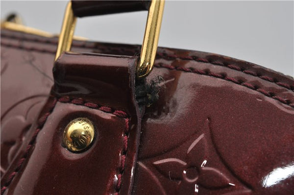 Authentic Louis Vuitton Vernis Alma PM Hand Bag Bordeaux Red M91691 LV 1331F