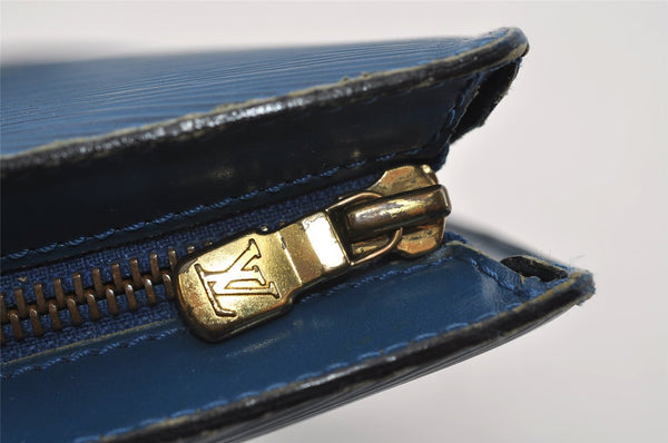 Authentic Louis Vuitton Epi Saint Jacques Poignier Long Shoulder Bag Blue 1331I