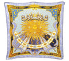 Authentic HERMES Pleats Scarf "CARPE DIEM" Silk Blue Box 1332D