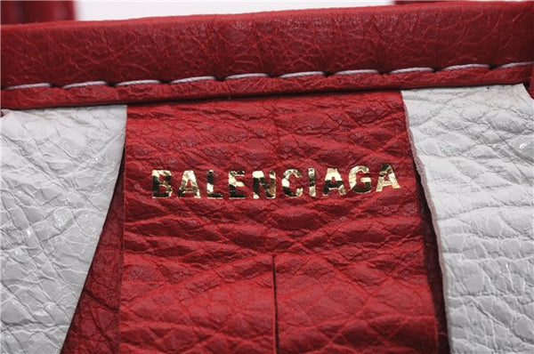 Authentic BALENCIAGA Bazar Shopper XS 2Way Hand Bag Leather 517166 Red 1333F