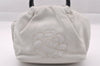 Authentic CHANEL Vintage Camellia Leather Plastic Hand Bag Purse White 1333I