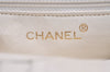 Authentic CHANEL Vintage Camellia Leather Plastic Hand Bag Purse White 1333I