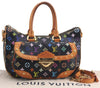 Auth Louis Vuitton Monogram Multicolor Rita 2Way Hand Bag Black M40126 LV 1334E