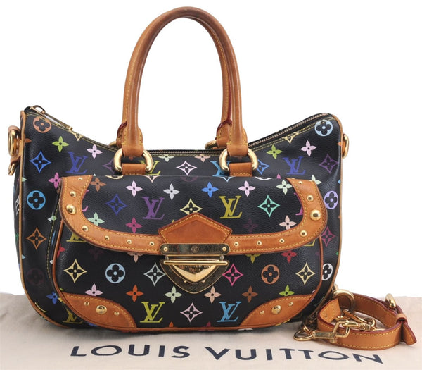 Auth Louis Vuitton Monogram Multicolor Rita 2Way Hand Bag Black M40126 LV 1334E