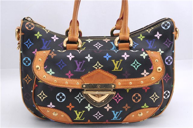 Auth Louis Vuitton Monogram Multicolor Rita 2Way Hand Bag Black M40126 LV 1334E
