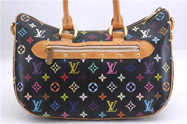 Auth Louis Vuitton Monogram Multicolor Rita 2Way Hand Bag Black M40126 LV 1334E