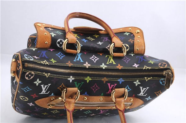 Auth Louis Vuitton Monogram Multicolor Rita 2Way Hand Bag Black M40126 LV 1334E