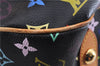 Auth Louis Vuitton Monogram Multicolor Rita 2Way Hand Bag Black M40126 LV 1334E
