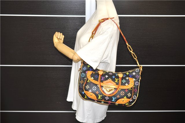 Auth Louis Vuitton Monogram Multicolor Rita 2Way Hand Bag Black M40126 LV 1334E