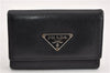 Authentic PRADA Vintage Saffiano Leather 6 Six Hooks Key Case Black 1335G