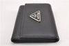 Authentic PRADA Vintage Saffiano Leather 6 Six Hooks Key Case Black 1335G