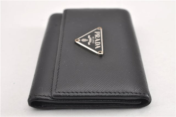 Authentic PRADA Vintage Saffiano Leather 6 Six Hooks Key Case Black 1335G