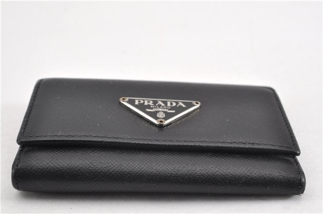 Authentic PRADA Vintage Saffiano Leather 6 Six Hooks Key Case Black 1335G