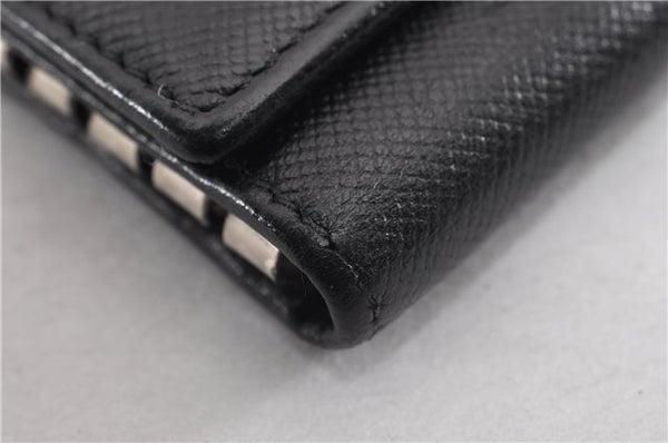 Authentic PRADA Vintage Saffiano Leather 6 Six Hooks Key Case Black 1335G