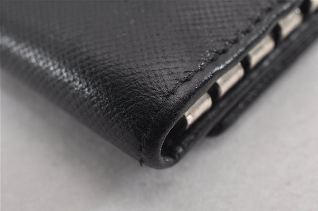 Authentic PRADA Vintage Saffiano Leather 6 Six Hooks Key Case Black 1335G