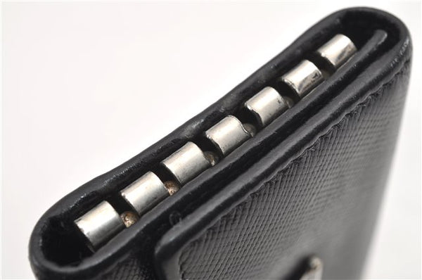 Authentic PRADA Vintage Saffiano Leather 6 Six Hooks Key Case Black 1335G