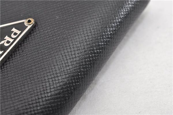 Authentic PRADA Vintage Saffiano Leather 6 Six Hooks Key Case Black 1335G