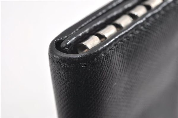 Authentic PRADA Vintage Saffiano Leather 6 Six Hooks Key Case Black 1335G