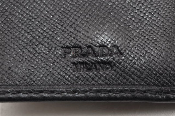 Authentic PRADA Vintage Saffiano Leather 6 Six Hooks Key Case Black 1335G