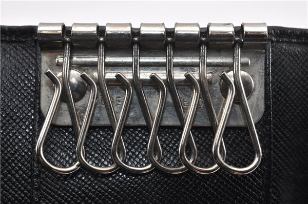 Authentic PRADA Vintage Saffiano Leather 6 Six Hooks Key Case Black 1335G