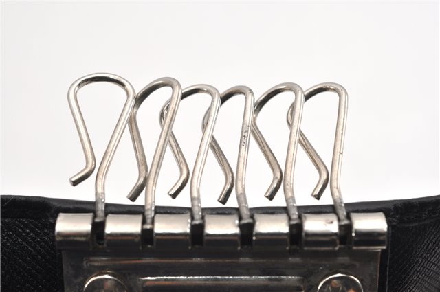 Authentic PRADA Vintage Saffiano Leather 6 Six Hooks Key Case Black 1335G