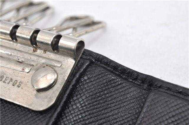 Authentic PRADA Vintage Saffiano Leather 6 Six Hooks Key Case Black 1335G