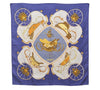 Authentic HERMES Carre 90 Scarf "SPRINGS" Silk Blue 1335I