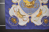 Authentic HERMES Carre 90 Scarf "SPRINGS" Silk Blue 1335I