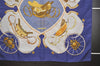 Authentic HERMES Carre 90 Scarf "SPRINGS" Silk Blue 1335I